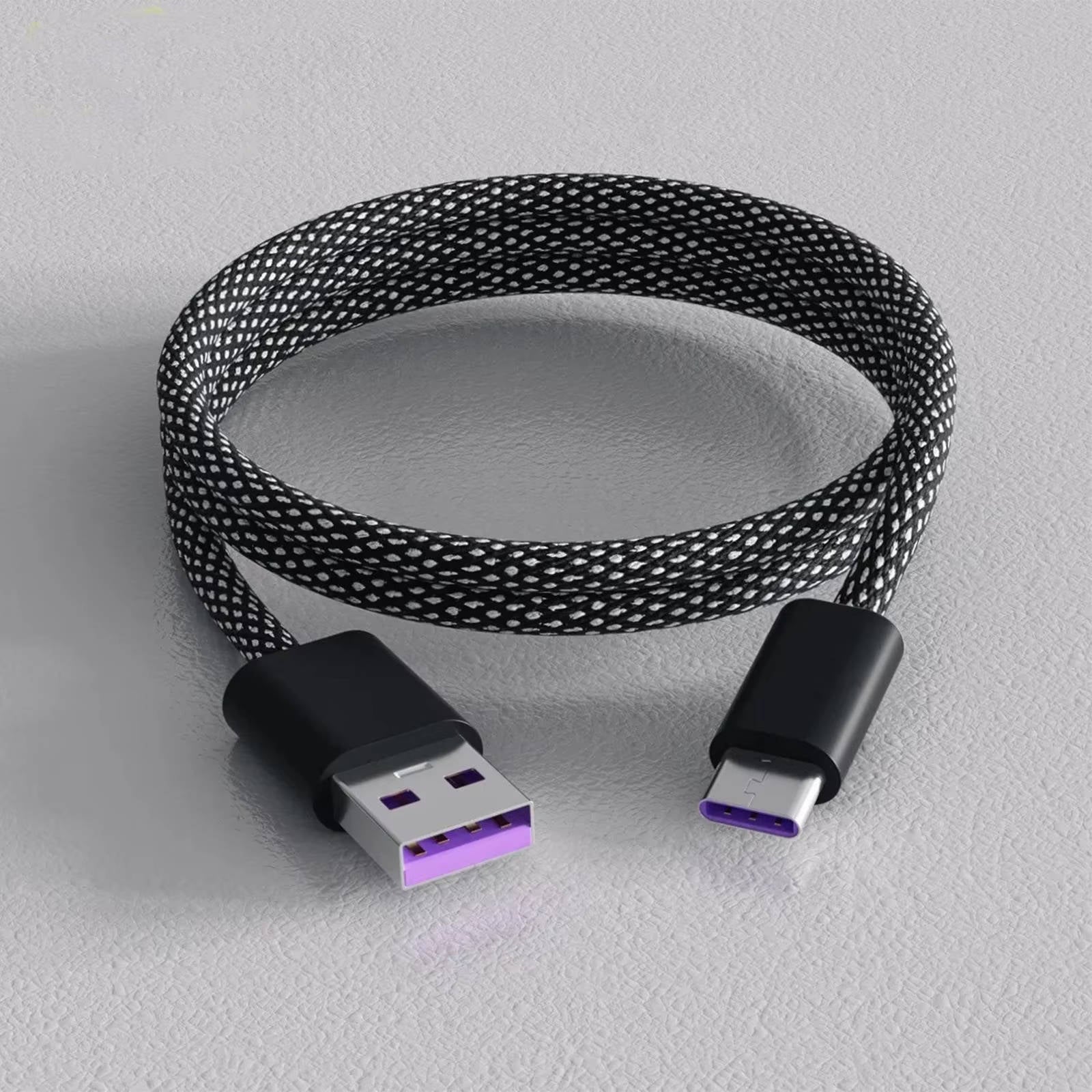 Magnetic Self-Coiling Charging Cable with Fast Charge Feature