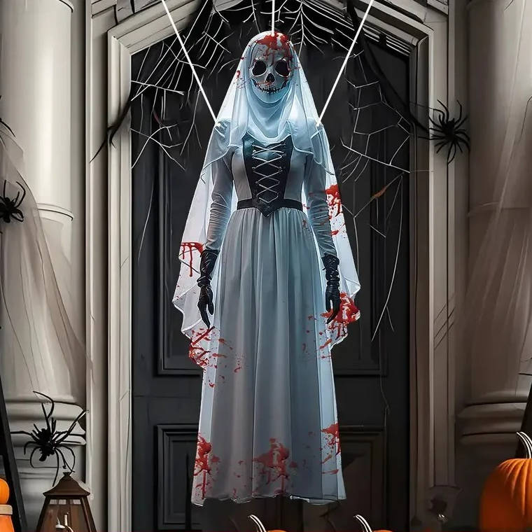 Spooktacular Outdoor Halloween Bride Decoration