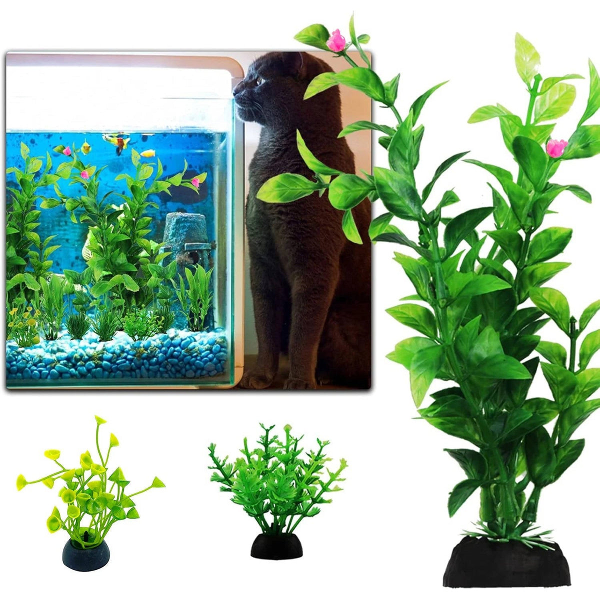 Aquarium Enchantment: Lifelike Plant Décor