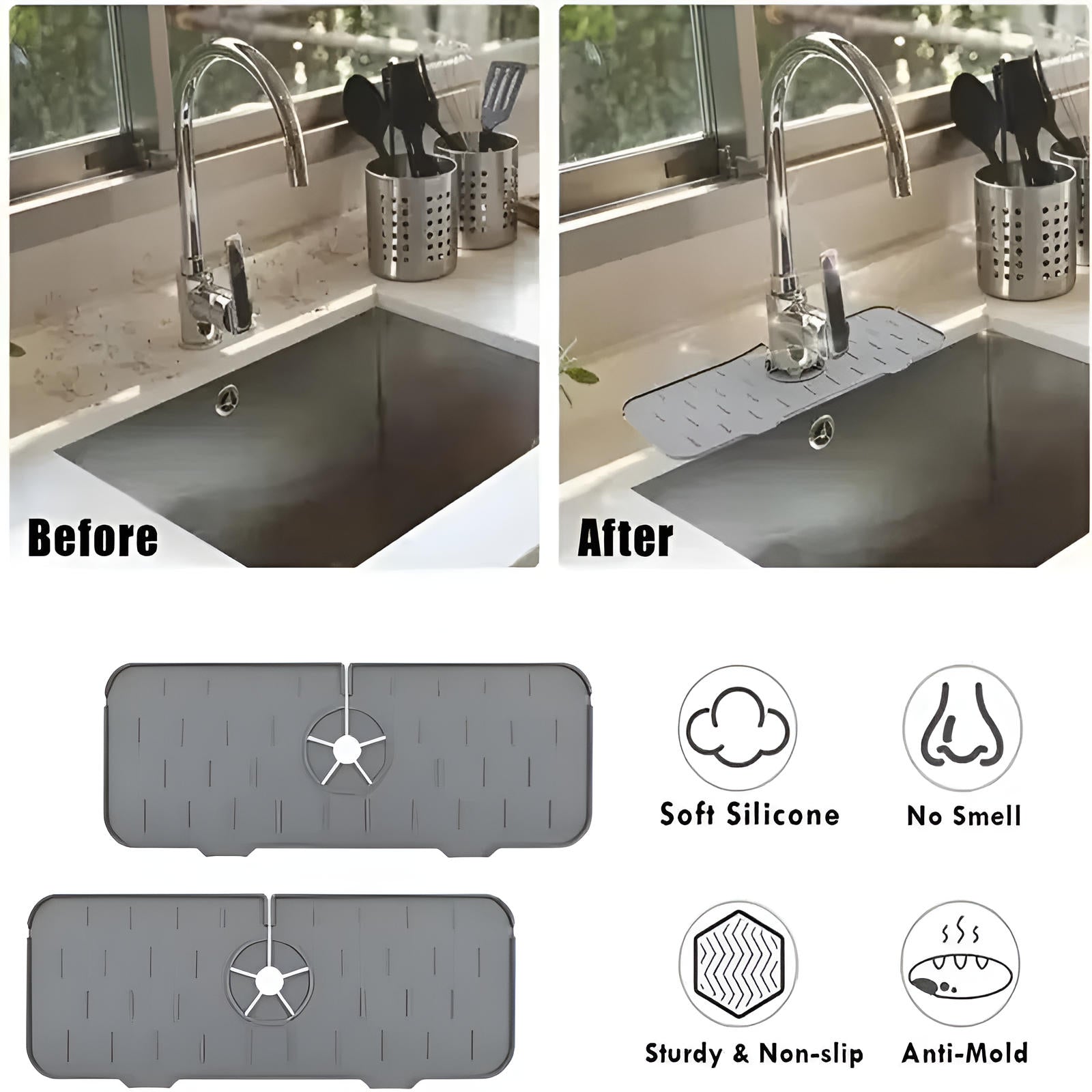 Ultimate Splash Guard for Kitchen and Bathroom Faucets