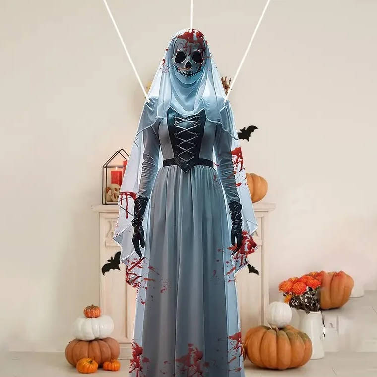 Spooktacular Outdoor Halloween Bride Decoration