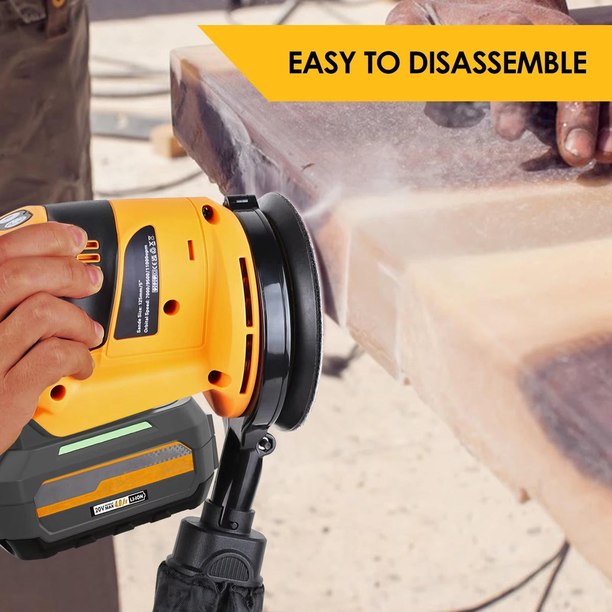 Cordless Precision Orbital Sander with Dust Management