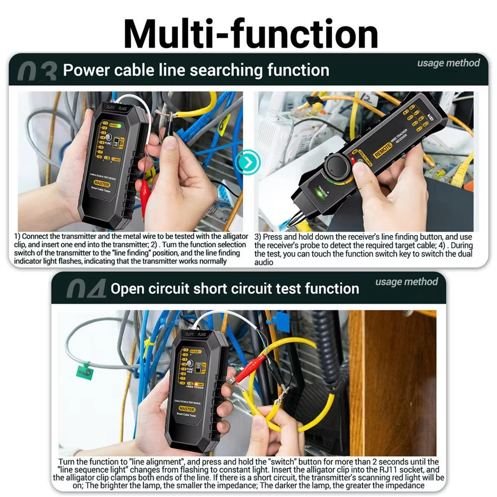 Precision Cable Tracer with LED Guidance
