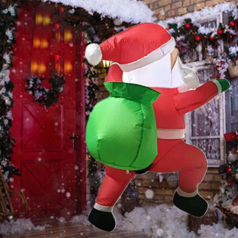 Festive Inflatable Climbing Santa for Outdoor Display