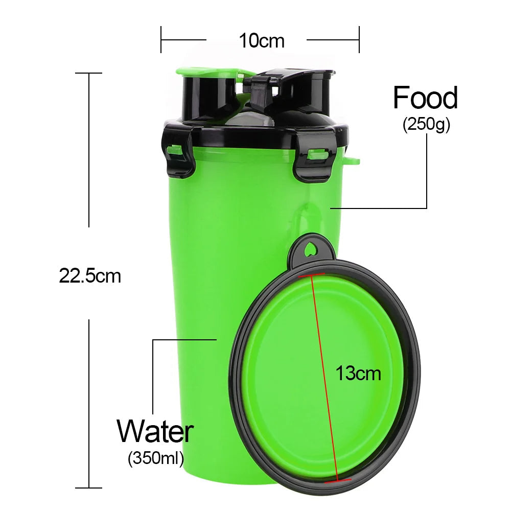 Dual-Function Travel Water Dispenser and Food Bowl