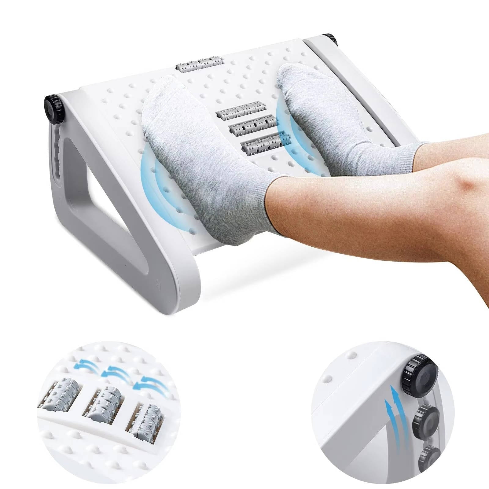 ErgoComfort Adjustable Footrest with Massage Features