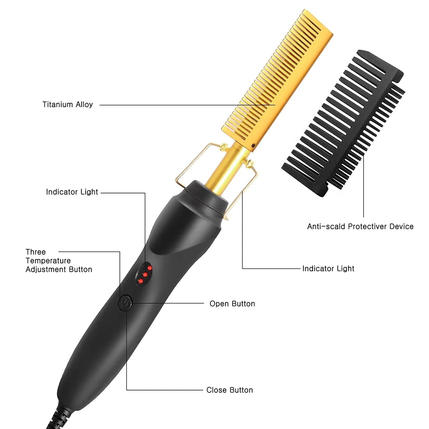 SleekStyle Pro Hot Comb for Thick and Coarse Hair