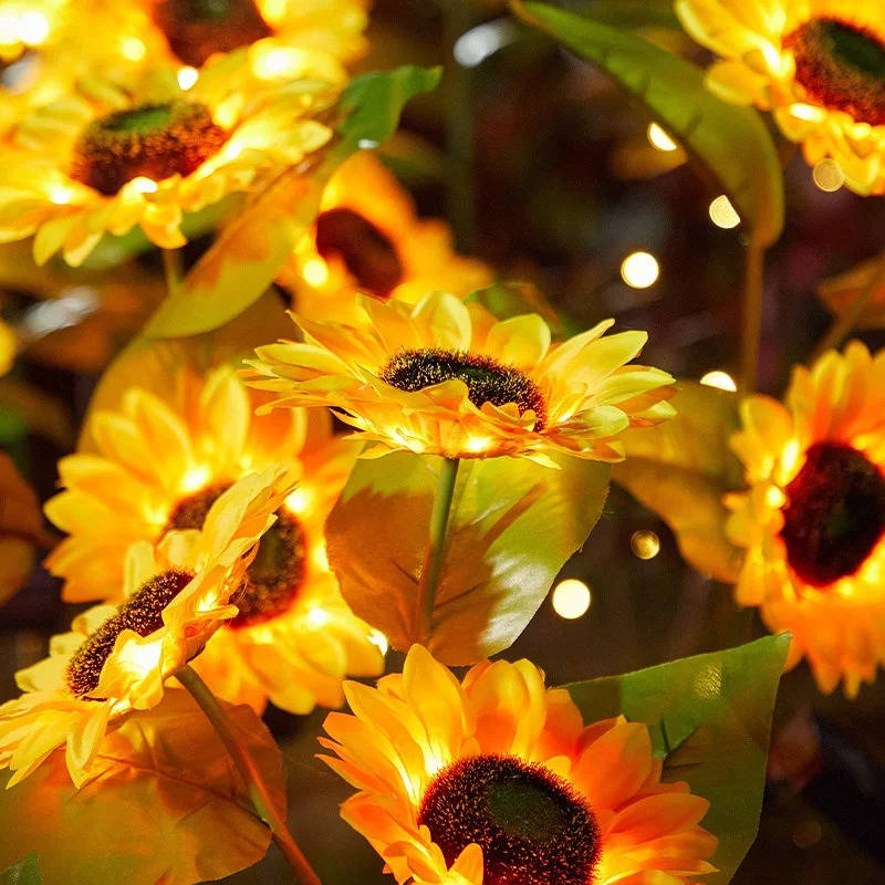 Solar-Powered Decorative Sunflower Lights for Outdoors