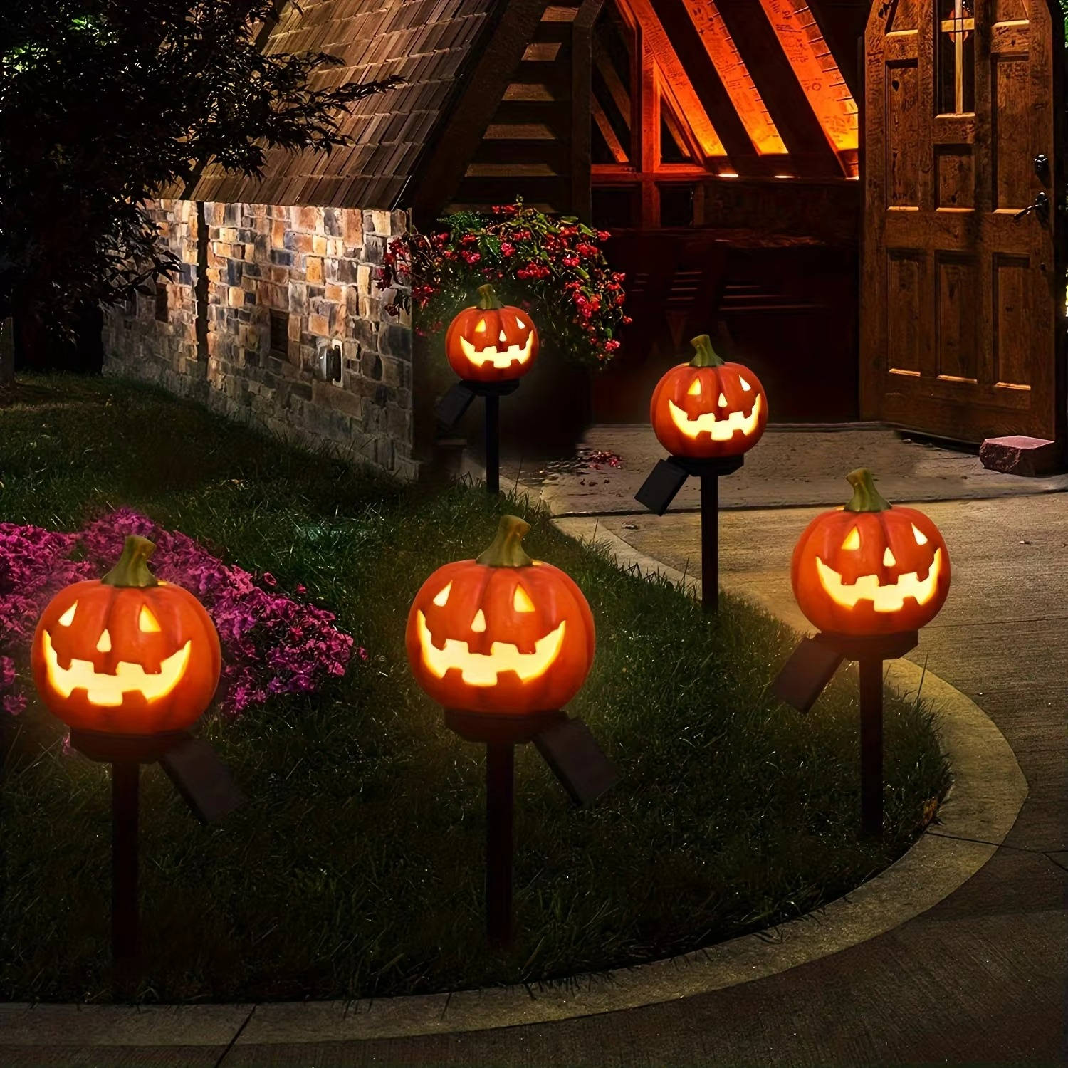 Enchanting Pumpkin Pathway Illuminators for Halloween
