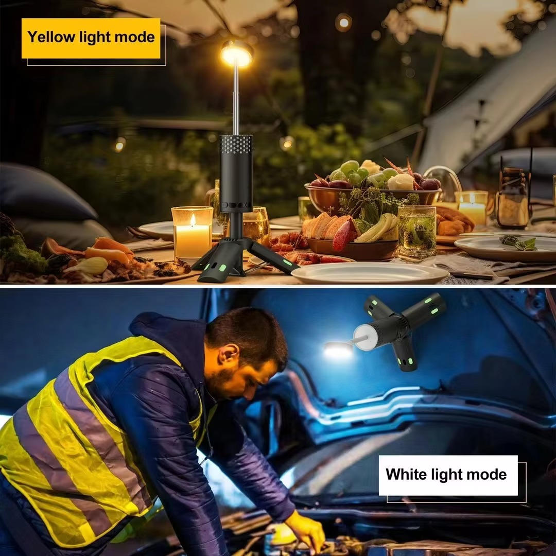 Portable LED Lantern with Adjustable Height and USB Charging
