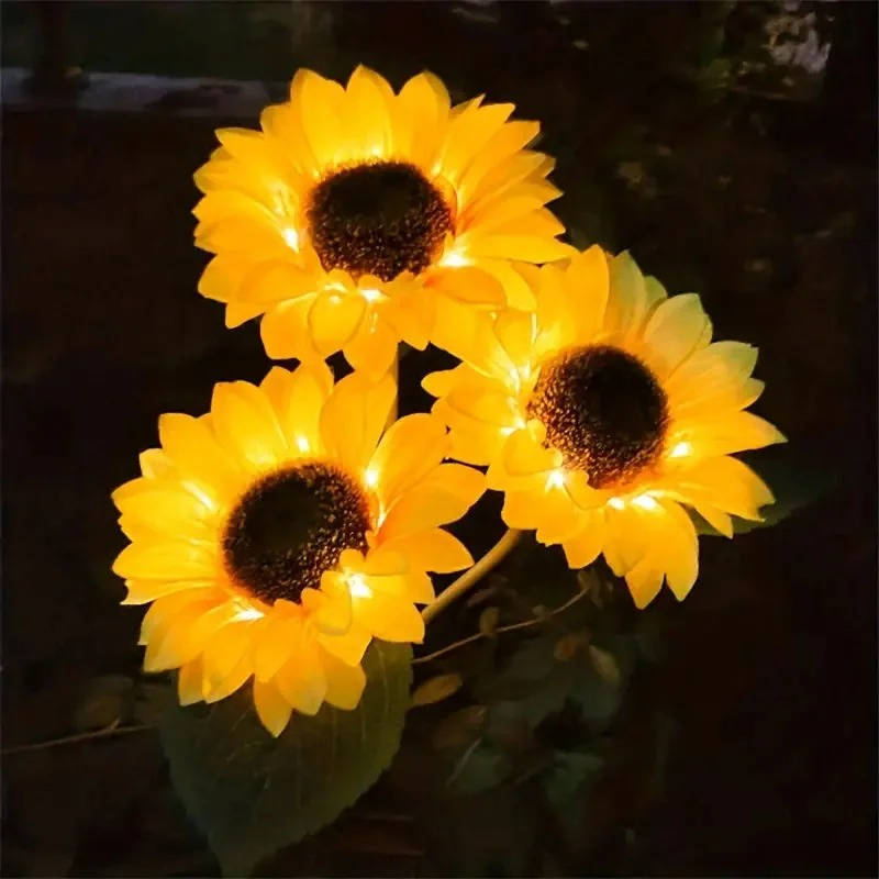 Solar-Powered Decorative Sunflower Lights for Outdoors