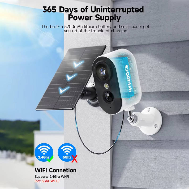 BrightGuard 2K Solar-Powered Outdoor Security Camera