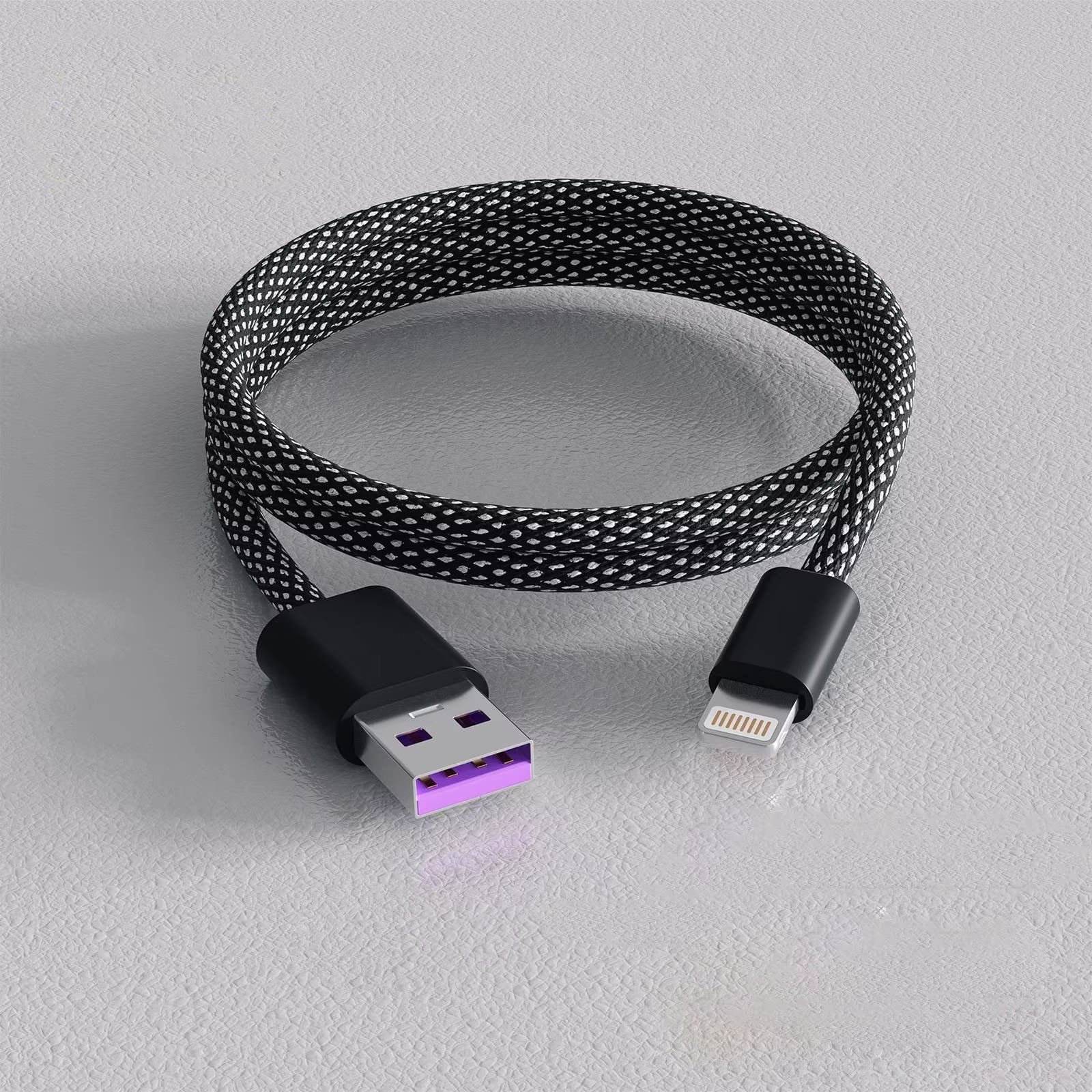 Magnetic Self-Coiling Charging Cable with Fast Charge Feature