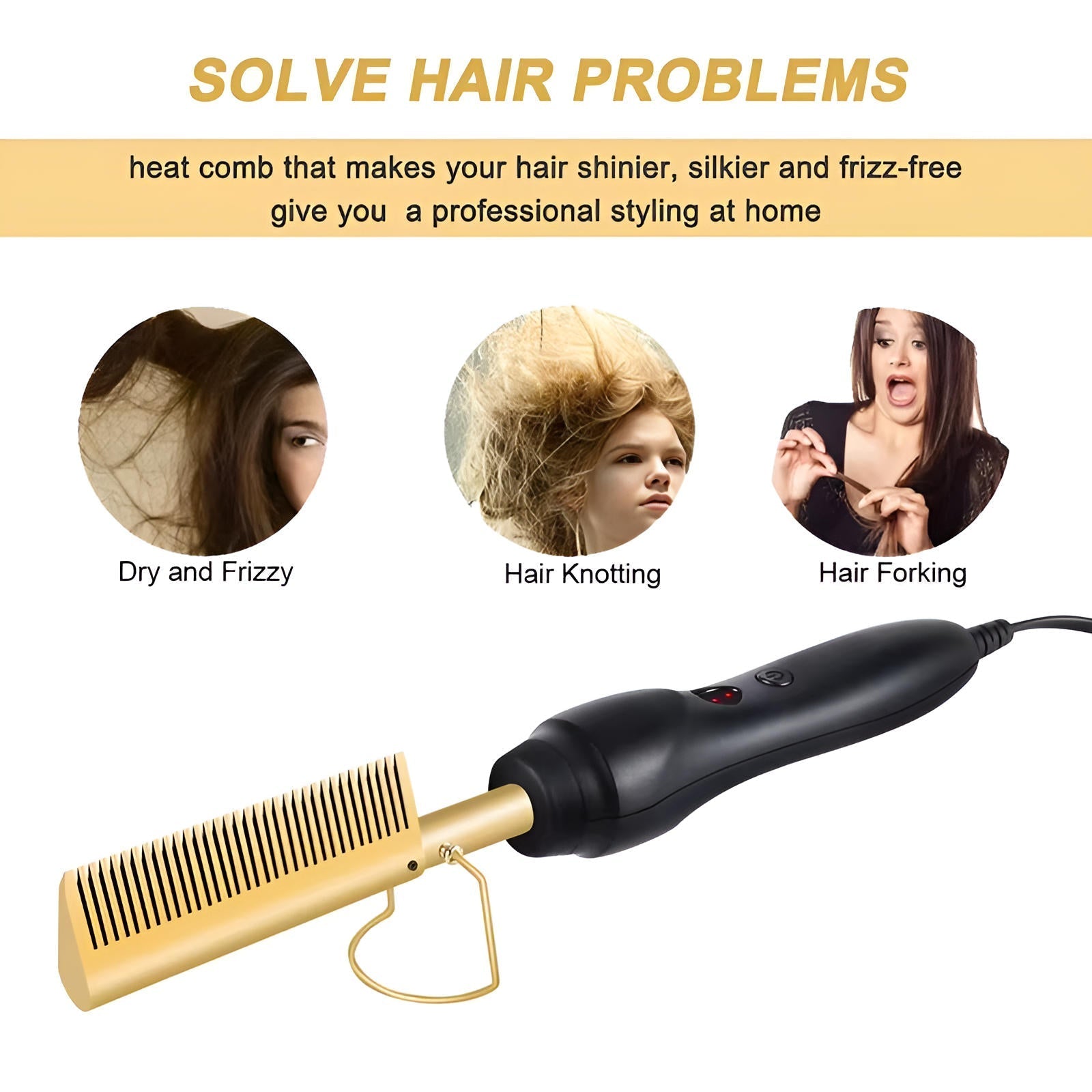SleekStyle Pro Hot Comb for Thick and Coarse Hair