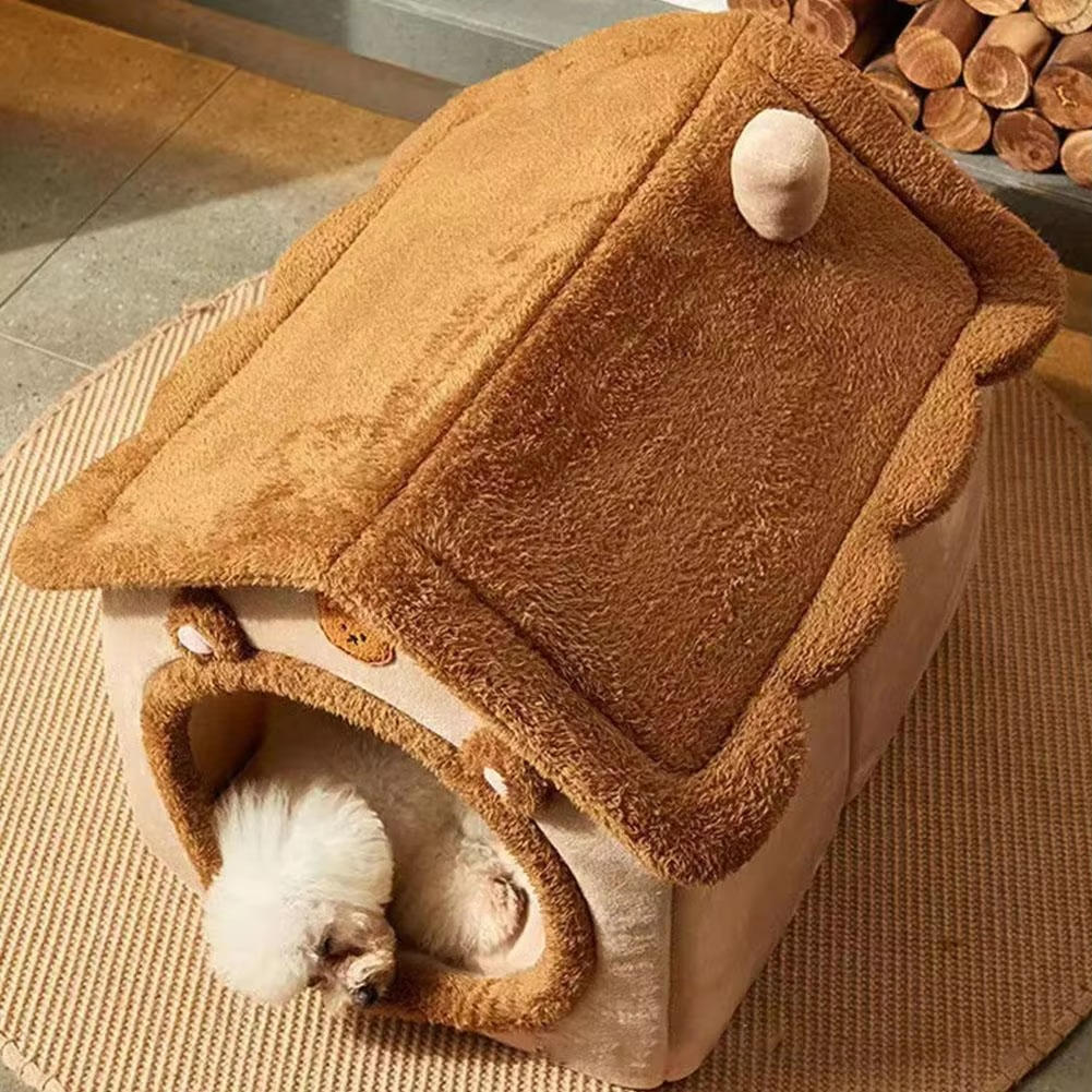 Cozy Indoor Cat Retreat with Bear Ears Design