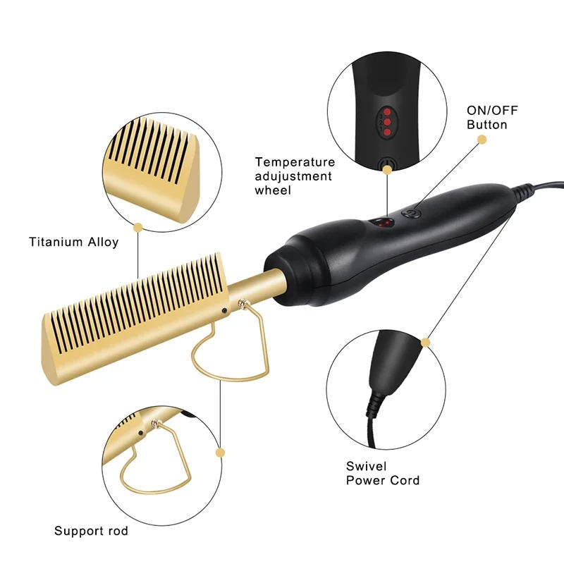 SleekStyle Pro Hot Comb for Thick and Coarse Hair