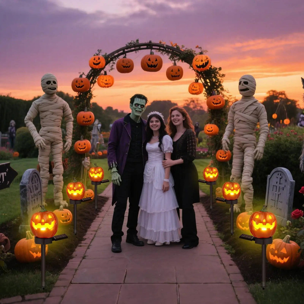 Enchanting Pumpkin Pathway Illuminators for Halloween
