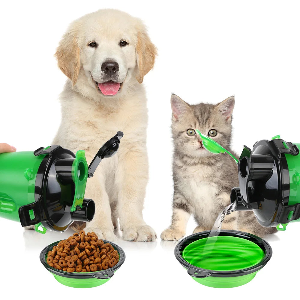 Dual-Function Travel Water Dispenser and Food Bowl