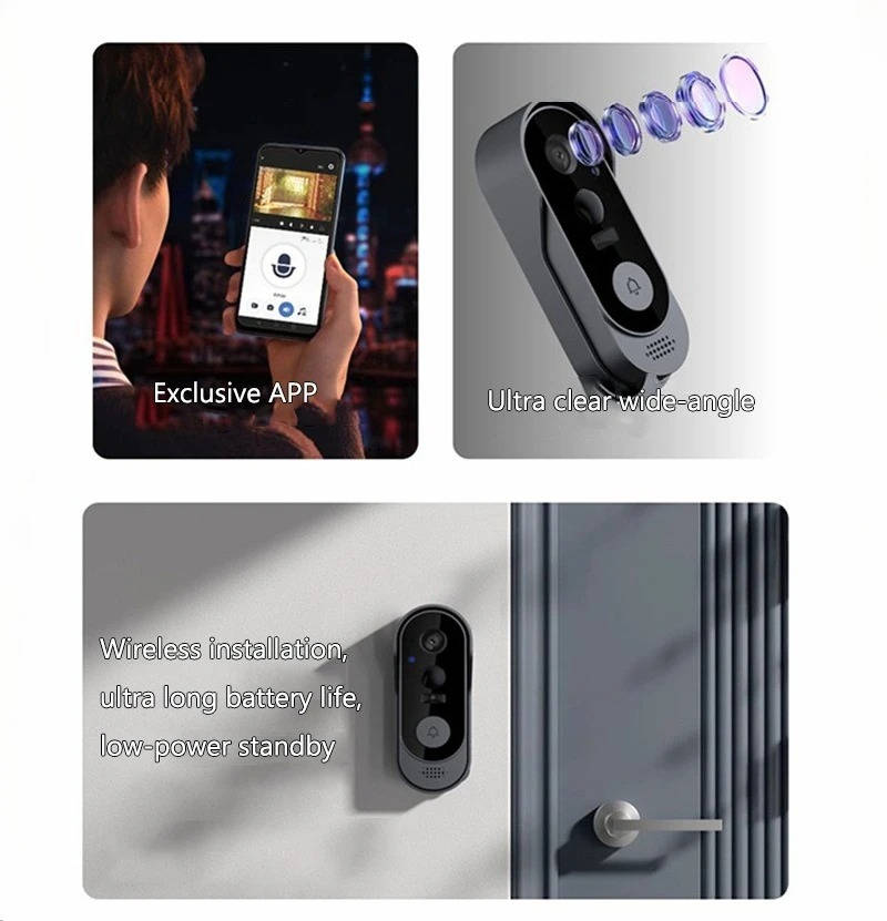 Smart Wireless Video Doorbell – No Fees, Full HD View