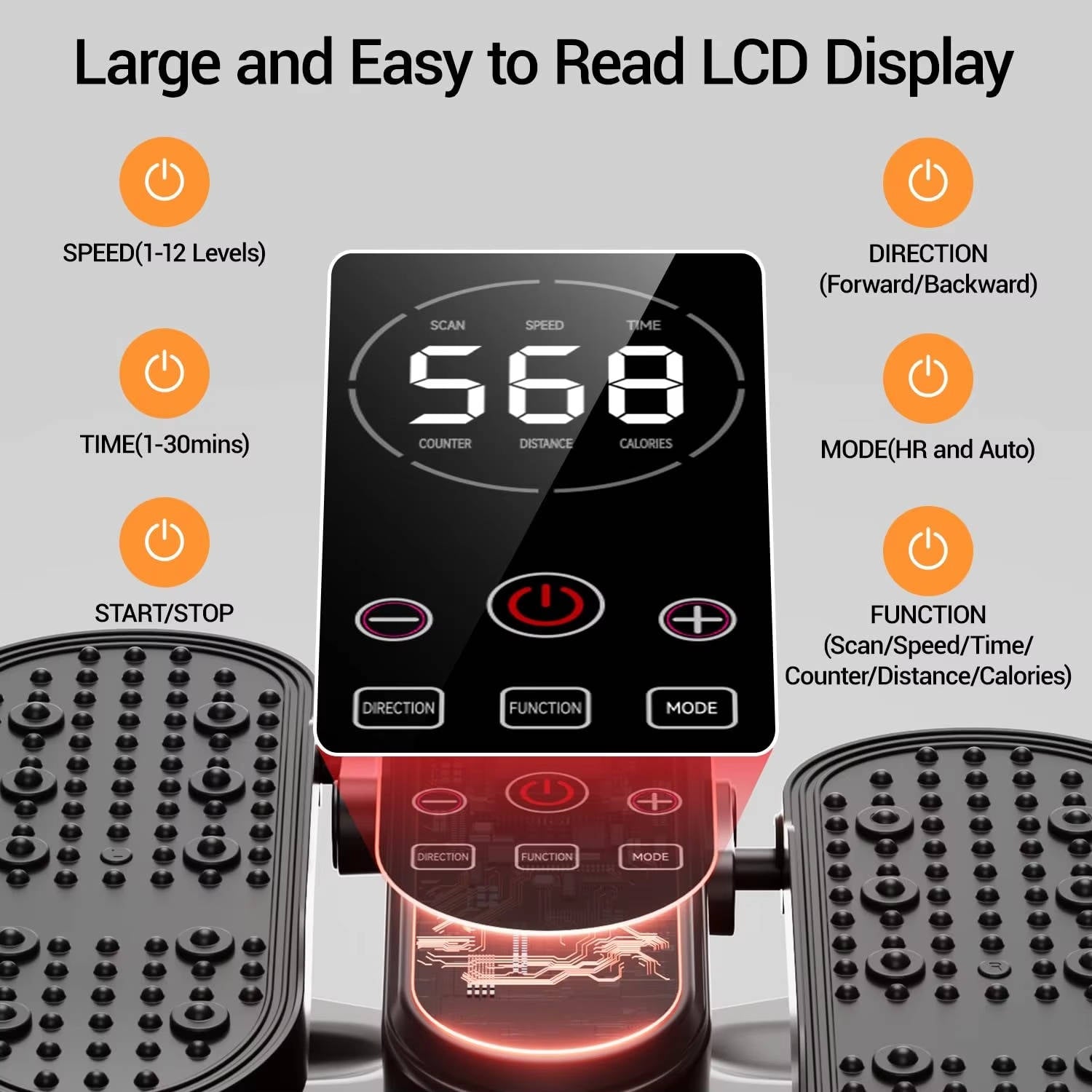 FlexMove Compact Under Desk Elliptical – 12 Speeds & Programs, Remote Control, Quiet Operation