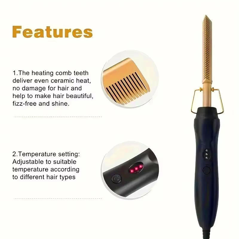 SleekStyle Pro Hot Comb for Thick and Coarse Hair
