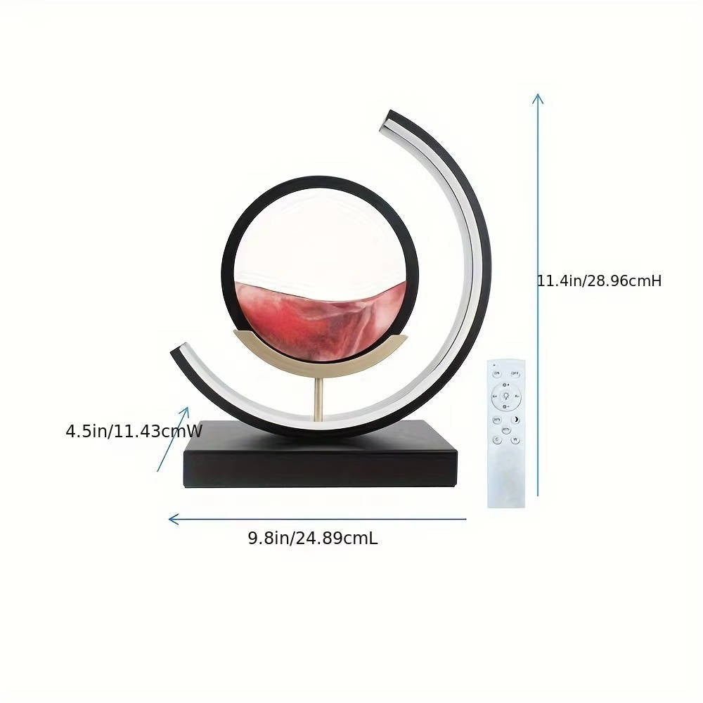 Fluid Sandscape Lamp – 17.3-Inch Rotating Kinetic Art with Adjustable Lighting