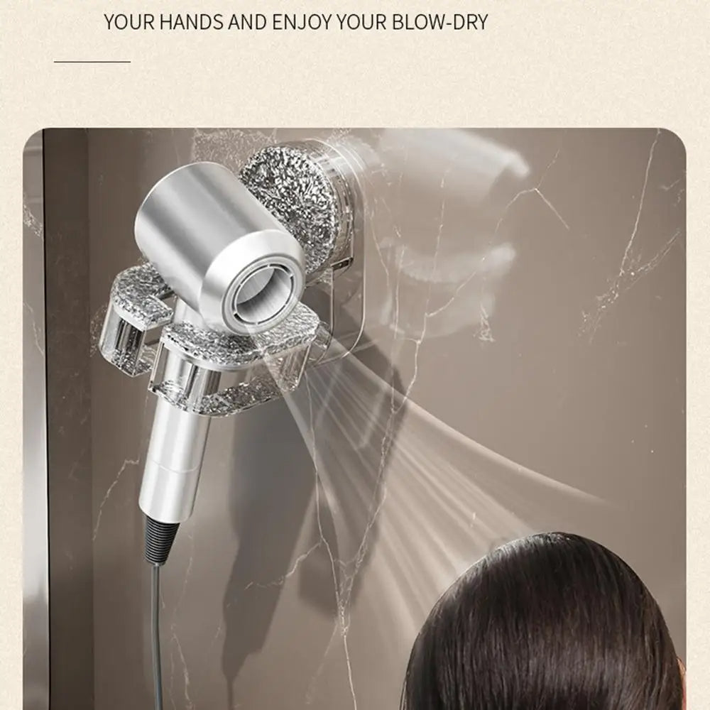 Suction Cup Mounted Hair Dryer Organizer for Easy Access