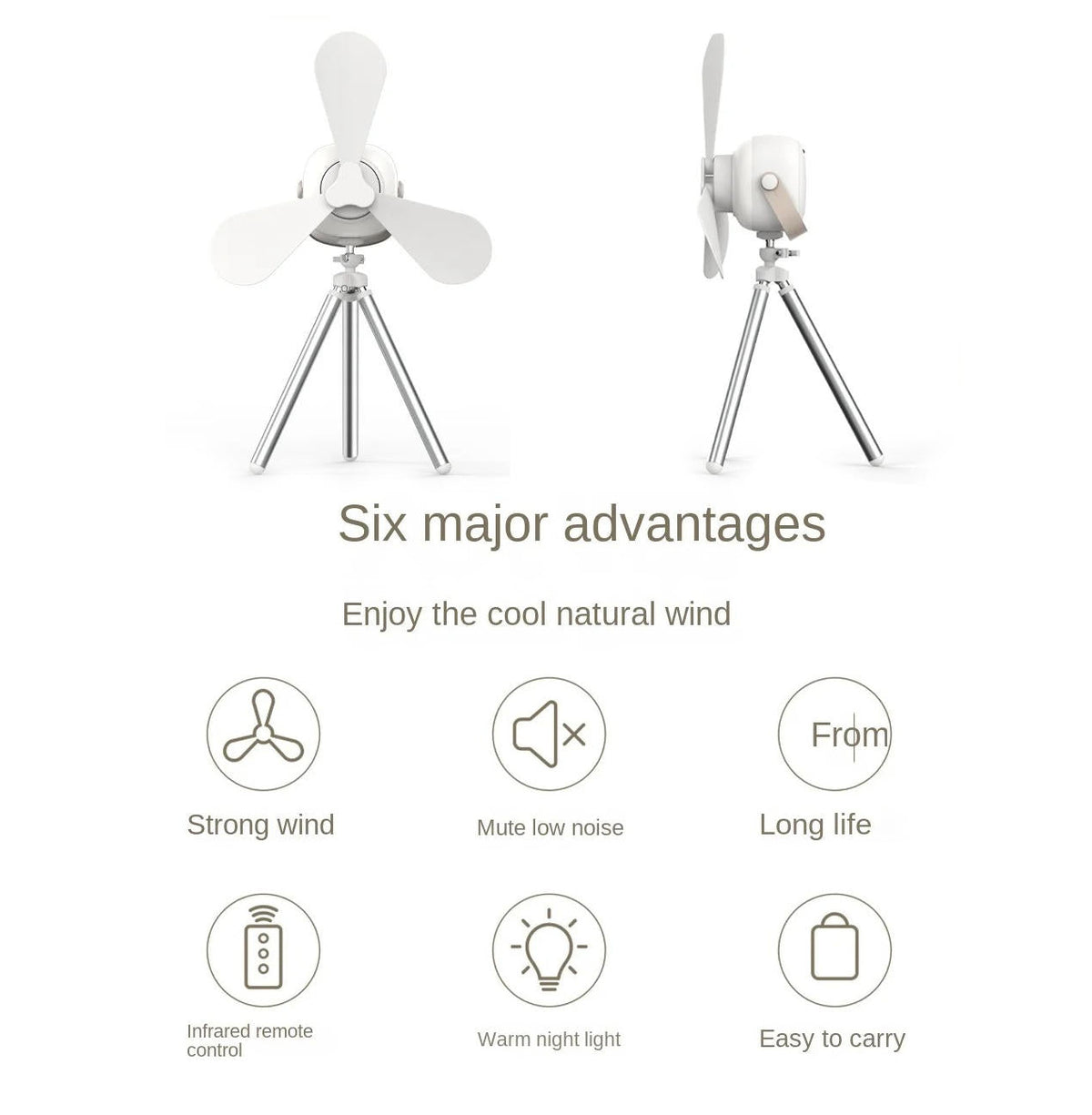 Portable Smart Ceiling Fan with Remote Control