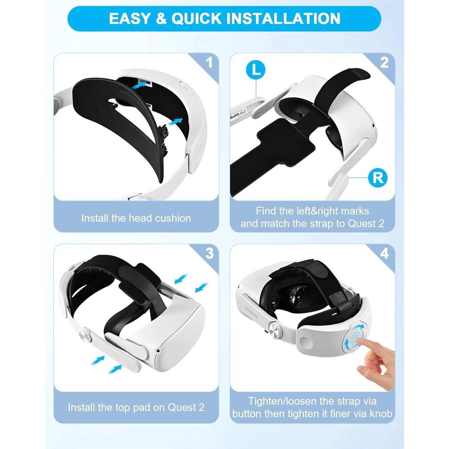 Comfort-First VR Head Harness with Quick Adjust Features