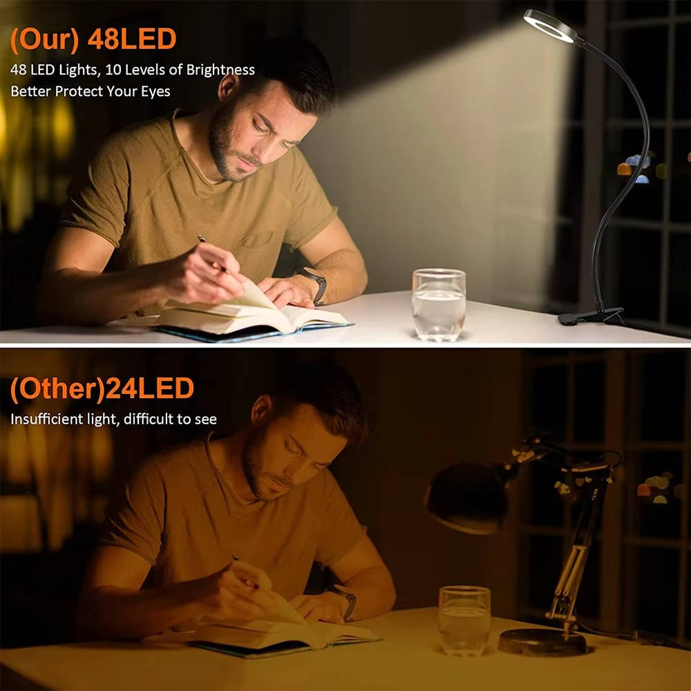 Versatile Clip-On LED Lamp with 360° Flexibility