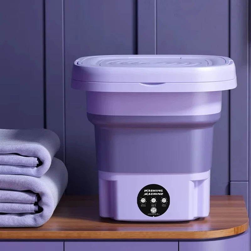 Compact Folding Laundry Solution with Integrated Spin Dryer