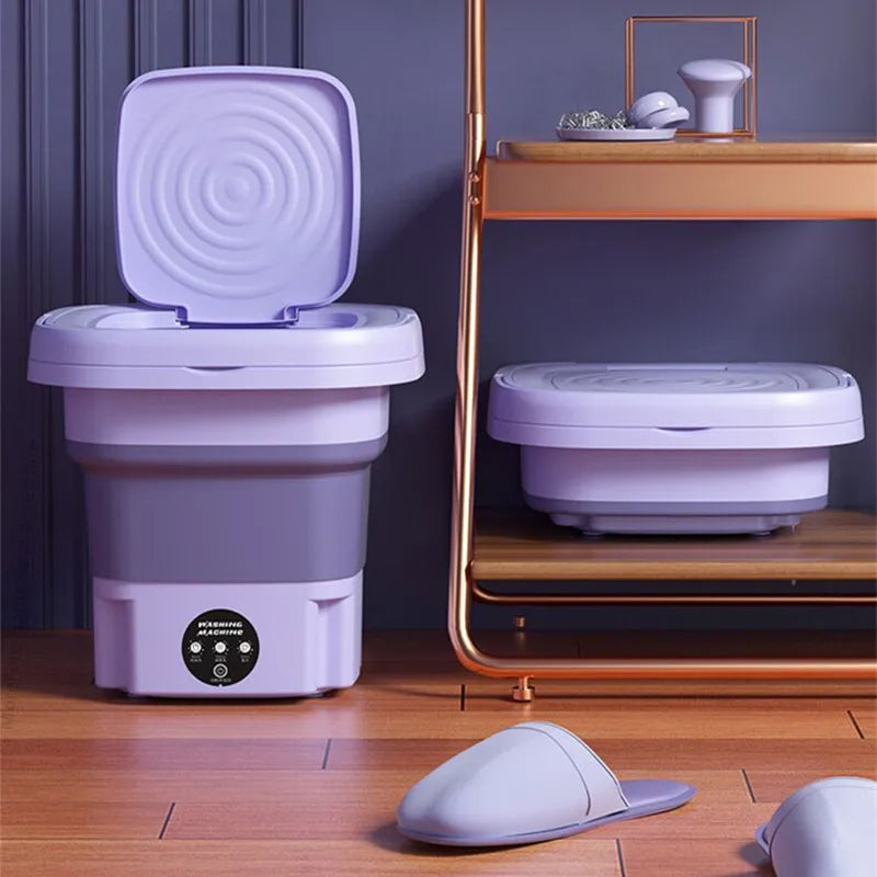 Compact Folding Laundry Solution with Integrated Spin Dryer