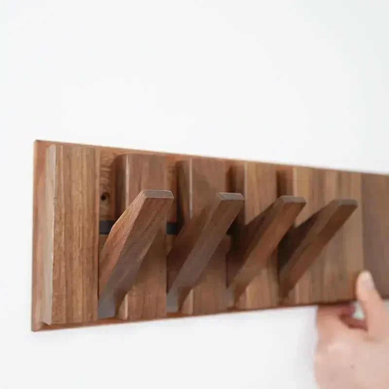Stylish Wall-Mounted Wooden Coat Organizer with Hooks