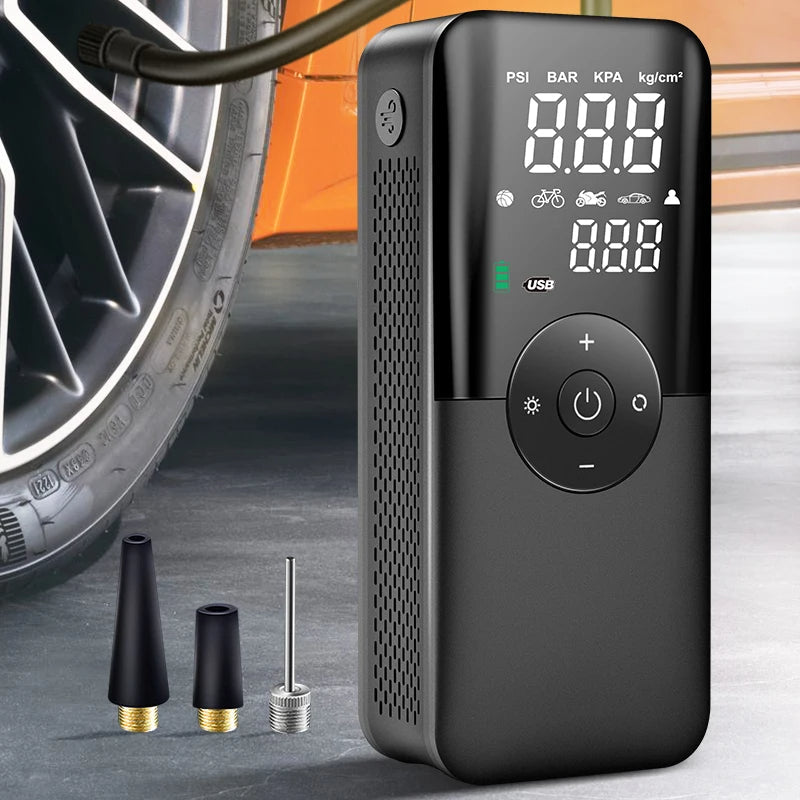 Compact Air Pump with Rechargeable Battery for All Tires