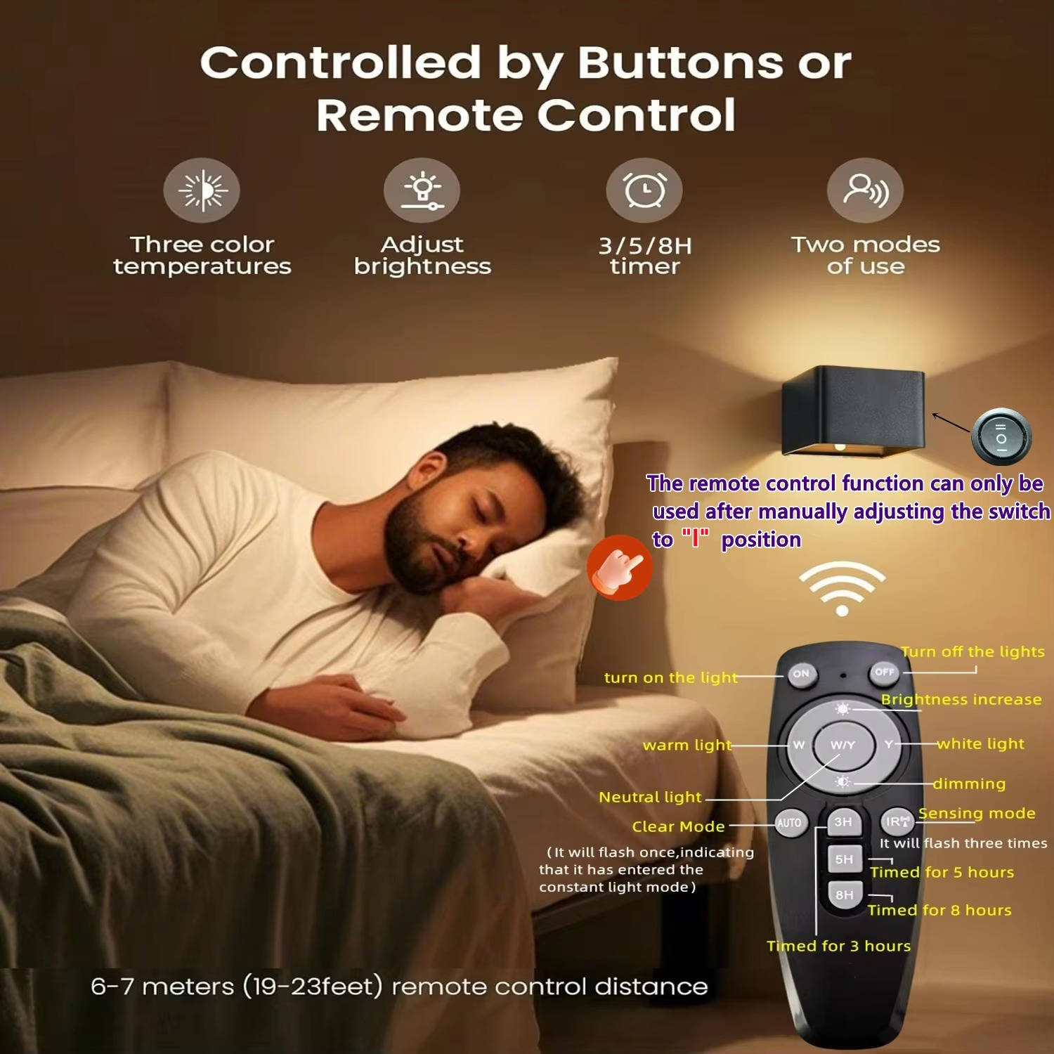 Smart Motion-Activated Wall Light with Remote Control