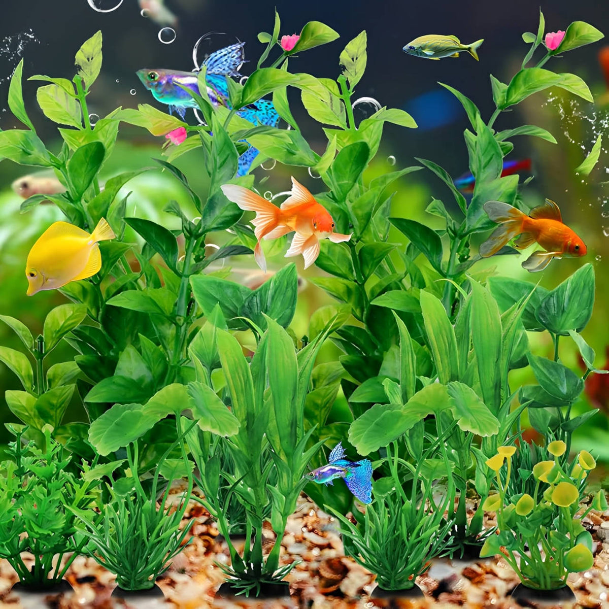 Aquarium Enchantment: Lifelike Plant Décor