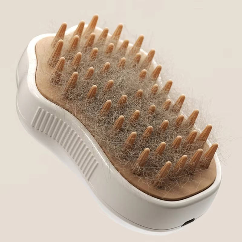 Steam-Infused Grooming Brush for Dogs