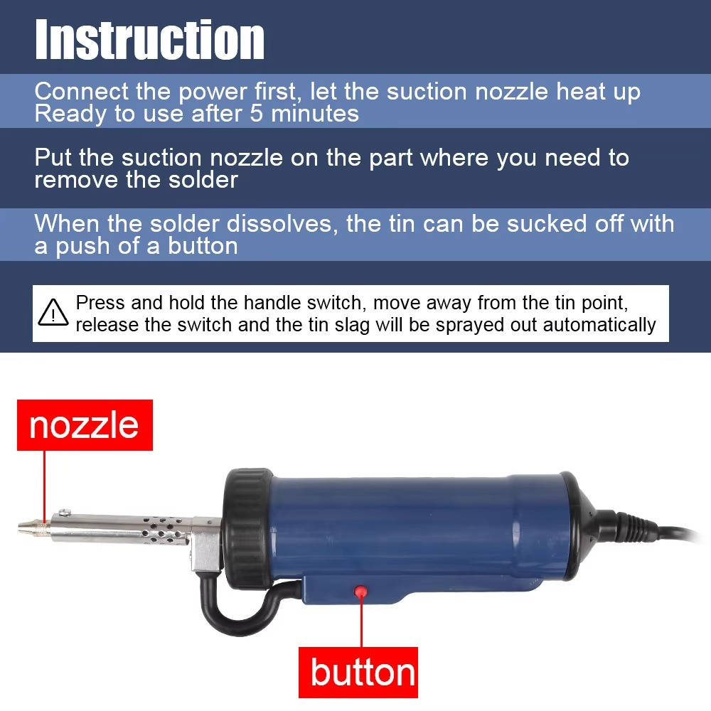 Precision Solder Removal Tool with 3 Customizable Nozzles