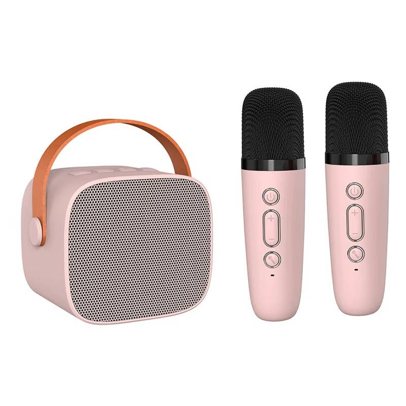 Compact Karaoke System with Dual Wireless Microphones