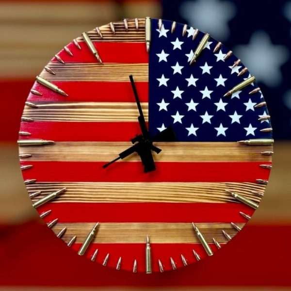Patriotic American Flag Timepiece | Artisan Crafted Clock