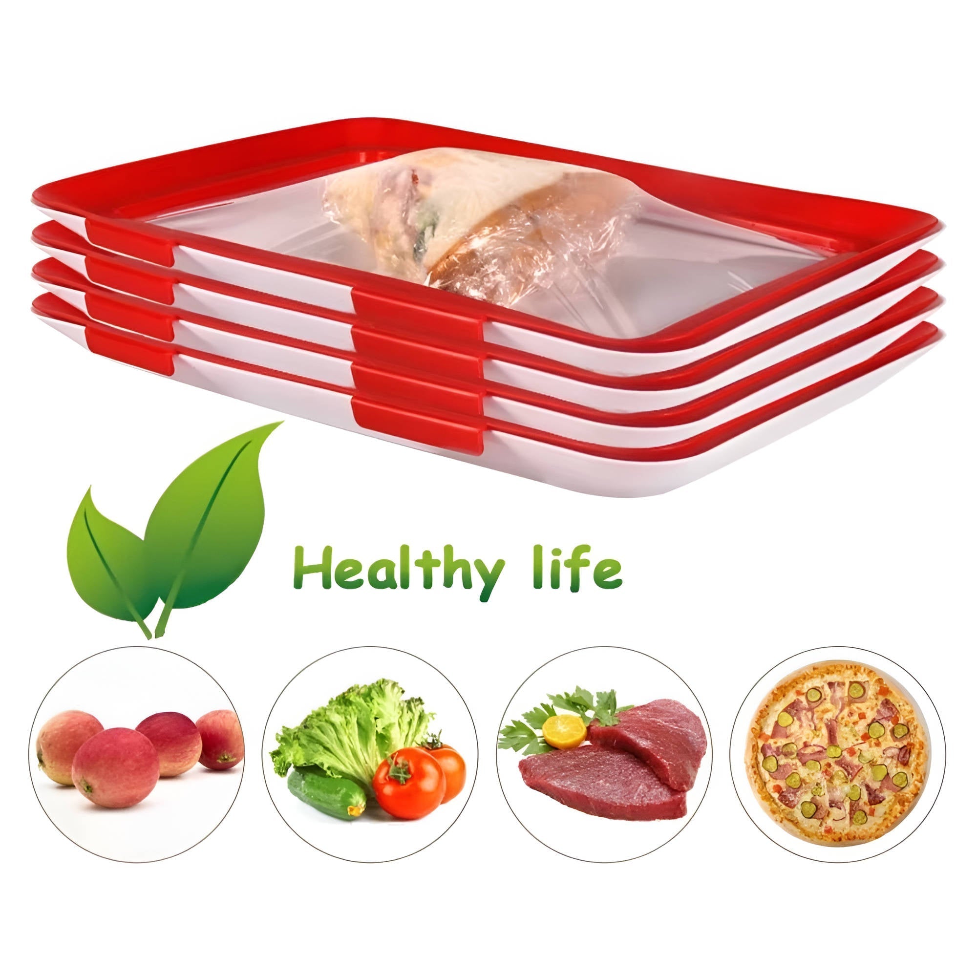 Versatile Food Storage Tray for Extended Freshness