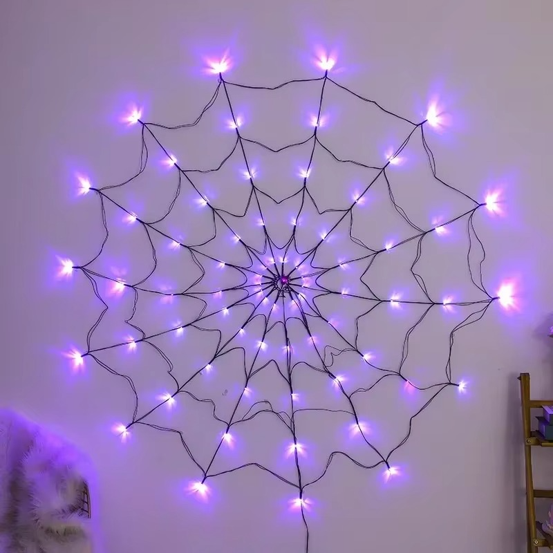 Creepy Glow Halloween Web Light Display