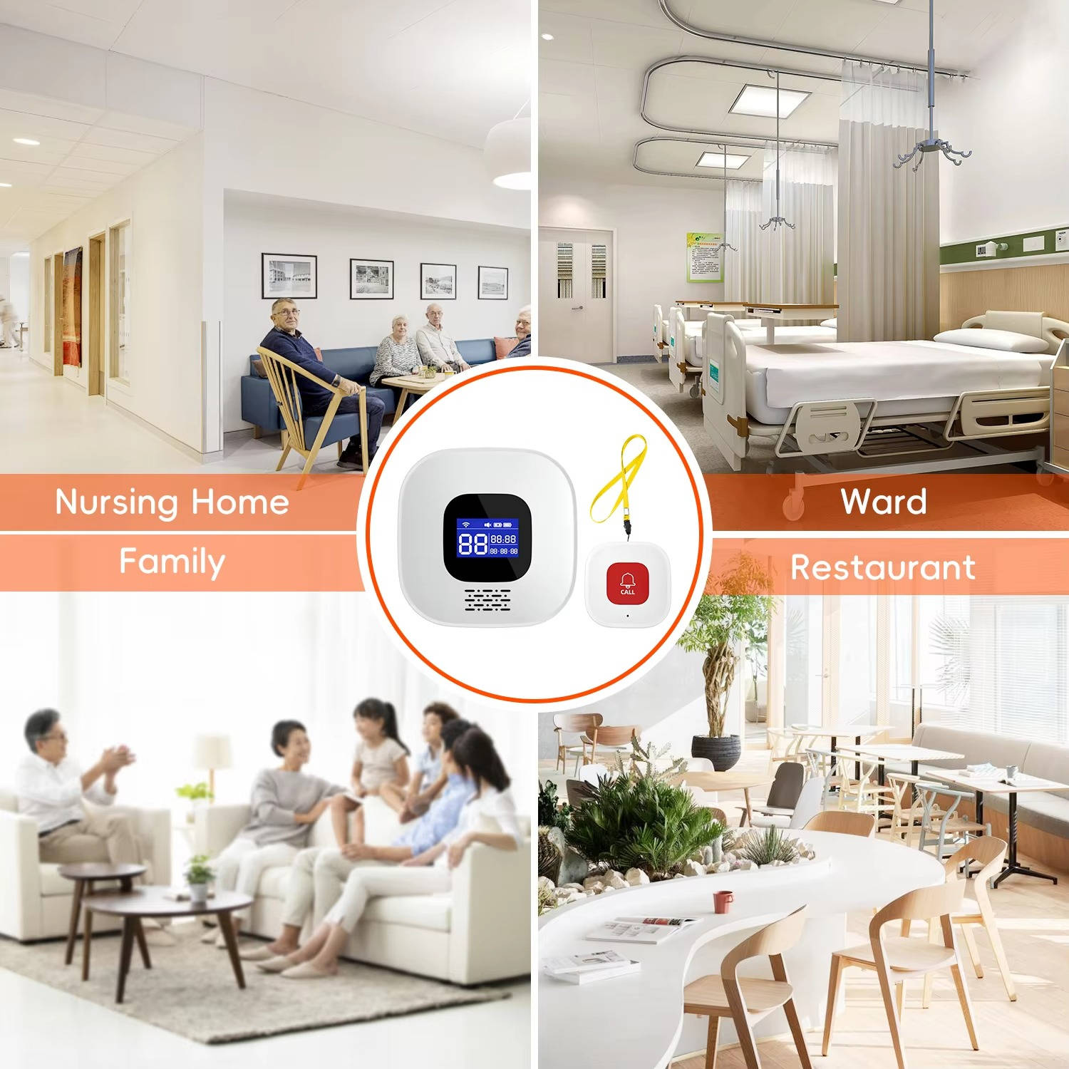 Senior Safety Alert Button – 328FT Wireless Caregiver System