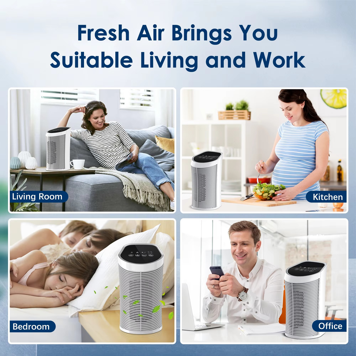 FreshAir Guardian: Compact HEPA Air Purifier for 200 Sq Ft