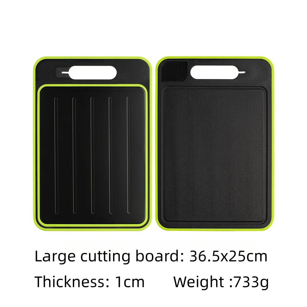 Multi-Function Kitchen Board with Thawing Feature and Sharpener