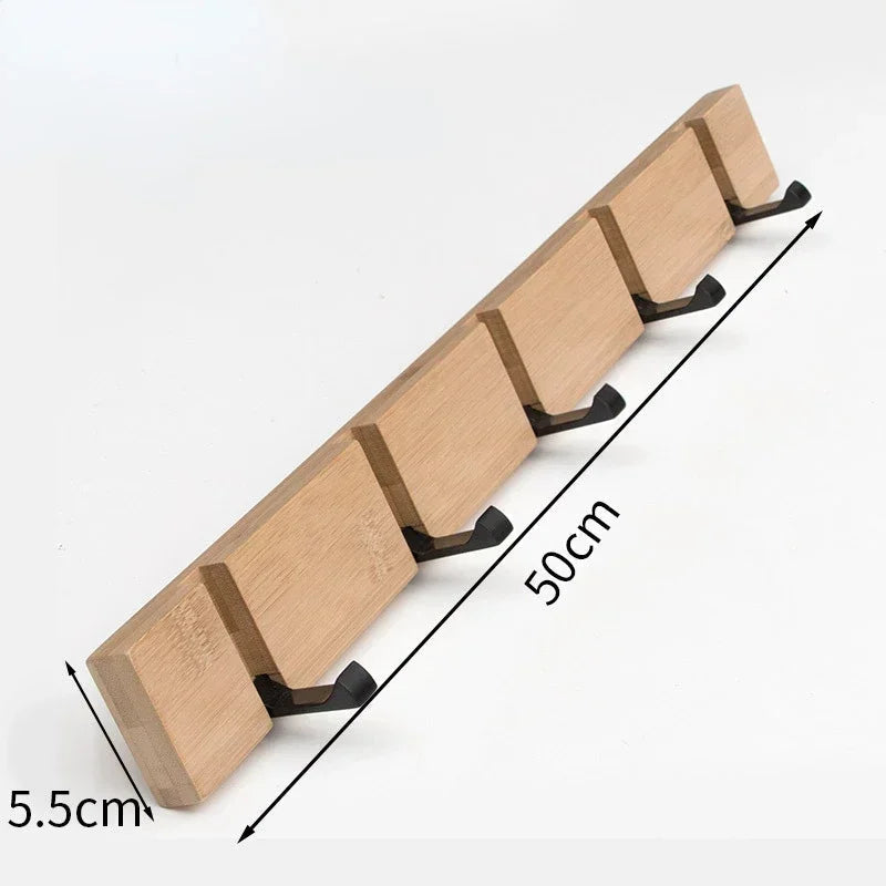 Sleek Bamboo Wall-Mounted Organizer with Discreet Hook