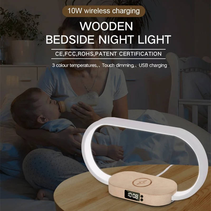 Smart Nightstand Companion with Wireless Charging & Ambient Light