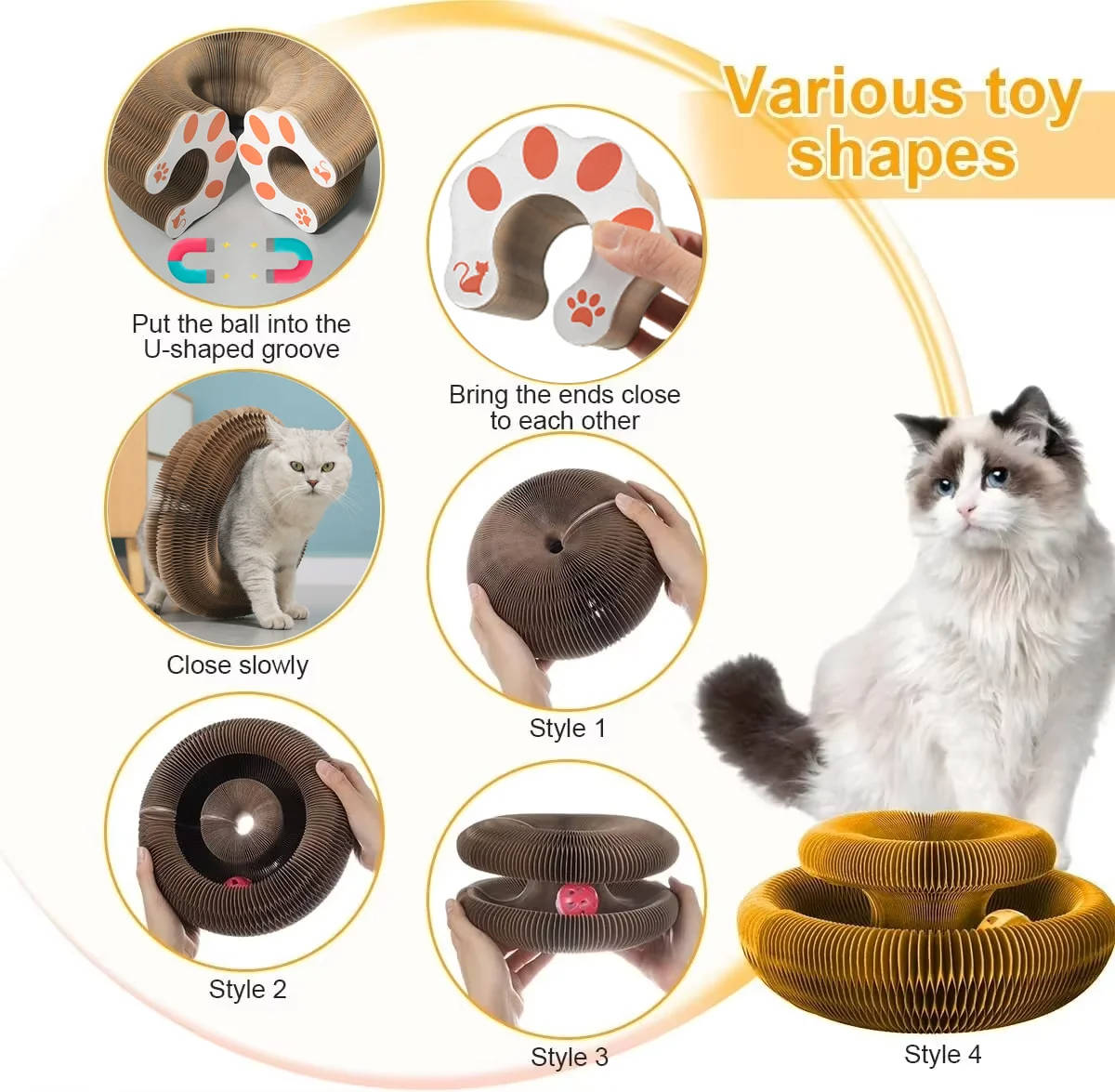 Interactive Cat Scratching Station with Rolling Ball