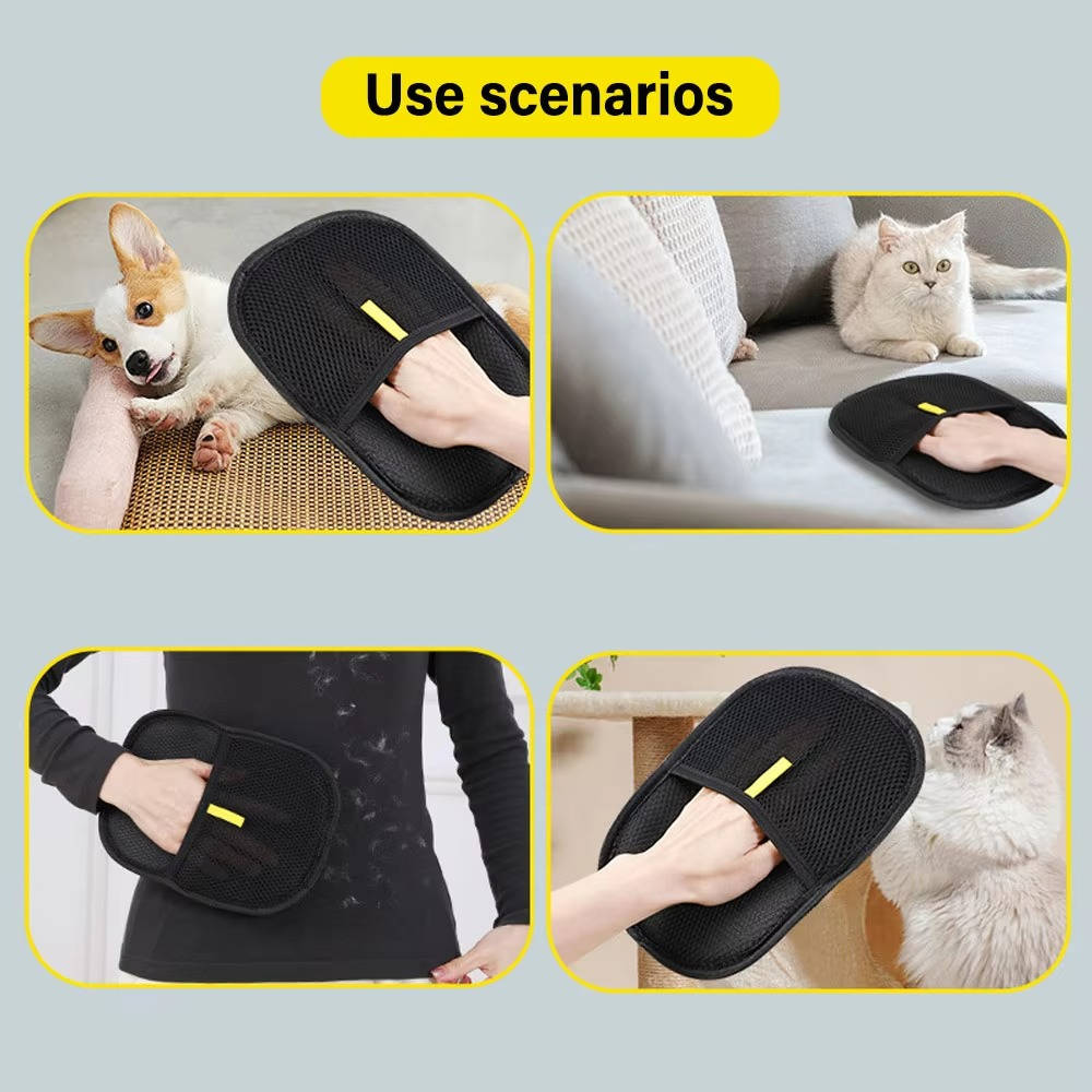 2-Pack Pet Grooming Glove Set for Effortless Hair Removal
