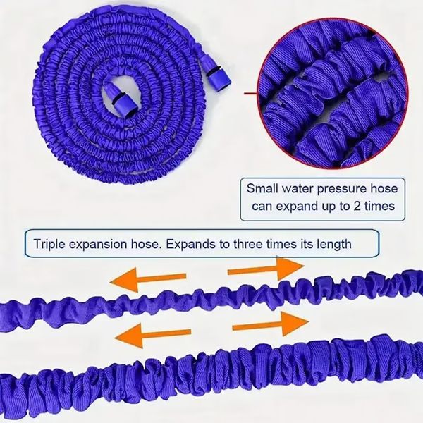 Versatile Expandable Garden Hose with Adjustable Nozzle